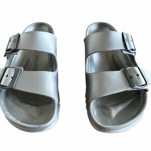Birkenstock Arizona  Essentials EVA Metallic Anthracite Sandals Size 7.5, 38